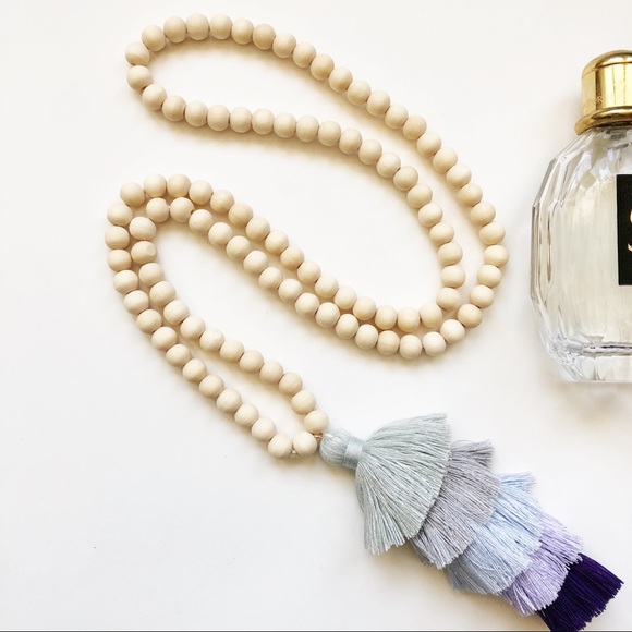 boutique Jewelry - Purple Ombre Long Beaded Tassel Necklace
